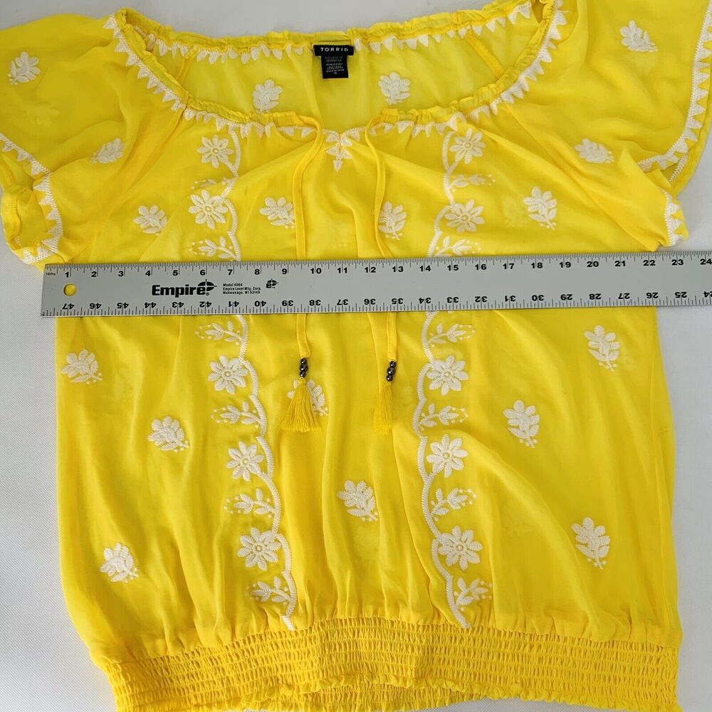 Torrid Yellow Floral Blouse - Picture 10 of 12